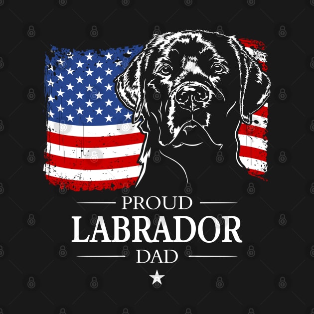 Proud Labrador Dad American Flag patriotic dog by wilsigns