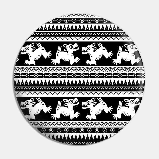 Aztec Xolo (black and white) Pin by Spazzy Newton