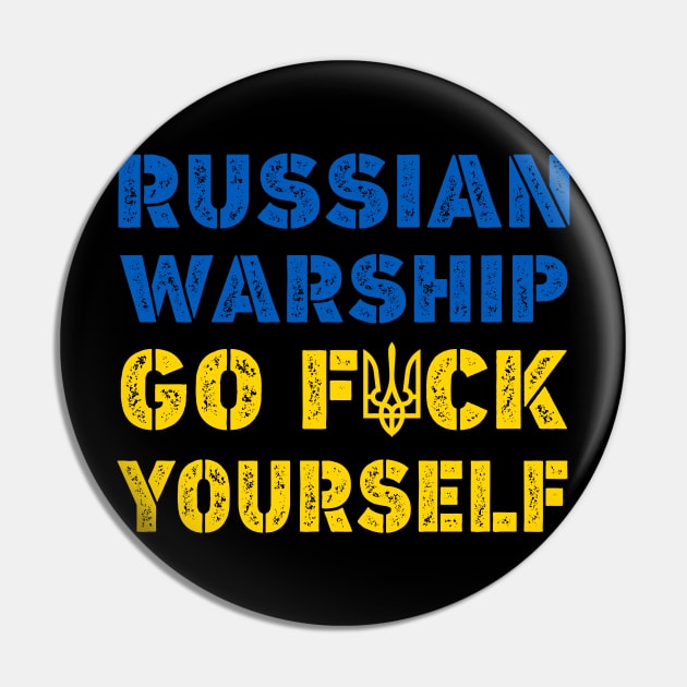 Russian Warship Go F Yourself Pin by UniqueBoutiqueTheArt