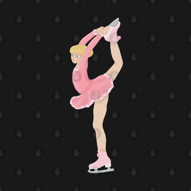 Pink figure skater biellmann spin by Becky-Marie