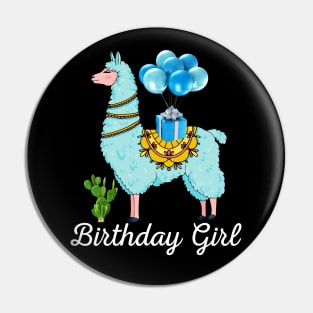 Cool Cute Alpaca Llama Cactus Girls Birthday Party Animal Pin