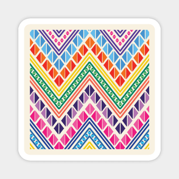 Colorful Embroidery Pattern Magnet by Akbaly