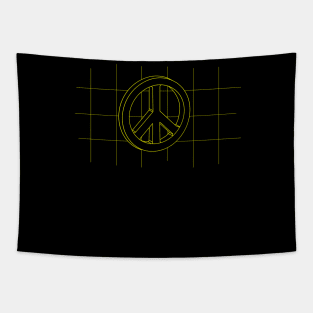 GRID DRAWING for peace in yellow Tapestry