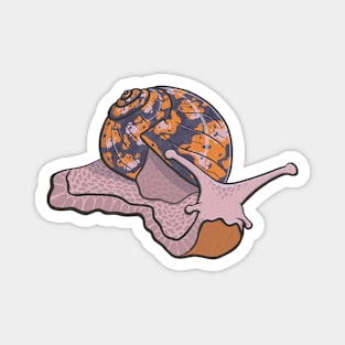 Orange Camo Snail Magnet