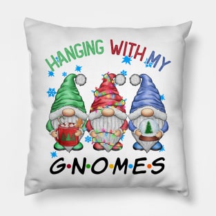 Funny Christmas Gnome Hanging With My Gnomies Family Pajamas Pillow