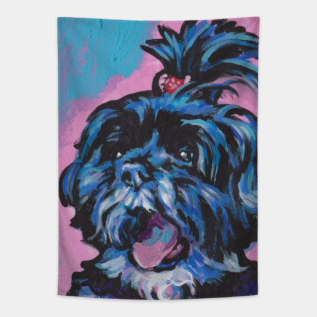 Shih Tzu Bright Colorful Pop Dog Art Shih Tzu Tapestry Teepublic