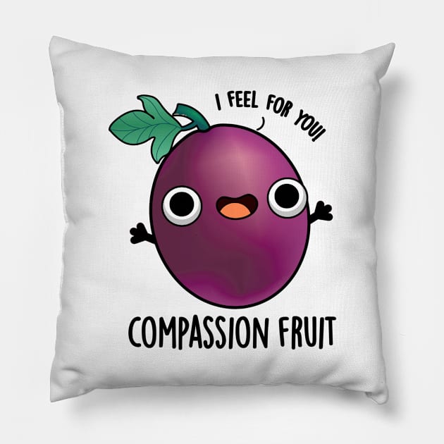 Compassion Fruit Cute Passion Fruit Pun Pillow by punnybone