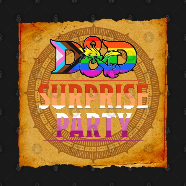 D&D Surprise Party Pride - Lesbian Flag by DraconicVerses