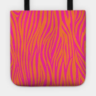 Zebra Stripes, Orange and Pink Tote