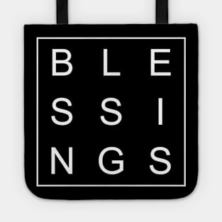 minimalist and simple design blessings white word Tote