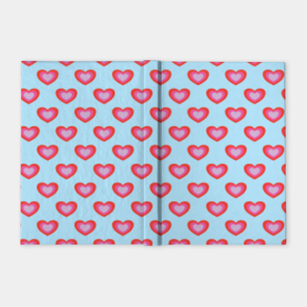 Multicolored Hearts On A Pale Blue Background Hearts Pattern Notebook Teepublic