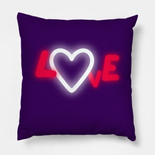 Neon whilte heart - Love Pillow