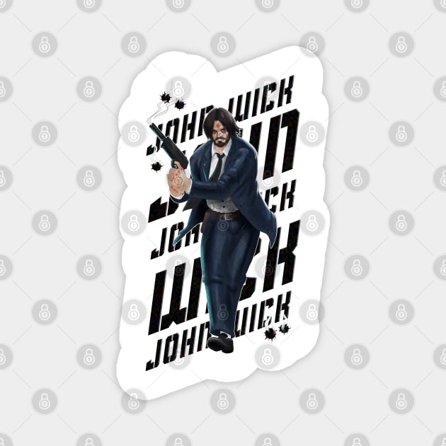 John Wick - Colored - Black Magnet by An_dre 2B