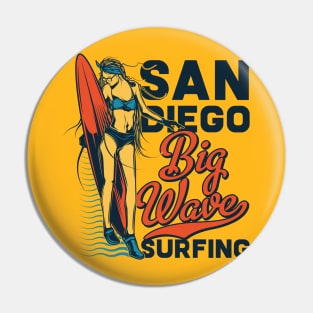 San Diego Surf Girl Pin