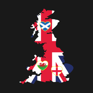 Flags Map Of Great Britain T-Shirt