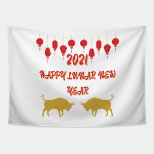 Happy Lunar New Year 2021 Tapestry