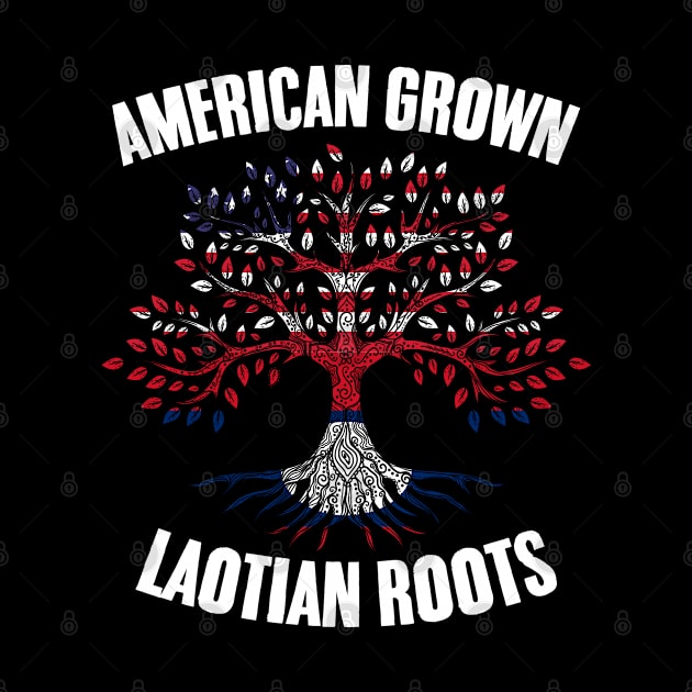 American Grown Awesome Laotian Roots Laos DNA Tree Laos Flag by sBag-Designs