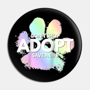 Don't Shop, Adopt. Dog, Cat, Rescue Kind Animal Rights Lover Raglan Baseball Pin