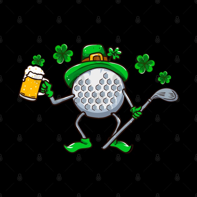 St Patricks Day Golf Golfing Beer Funny Humor by E