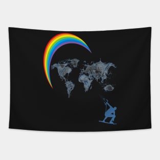 kitesurfen, rainbow Tapestry