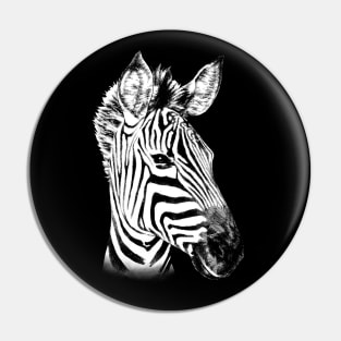 Zebra Animal Portrait Pin