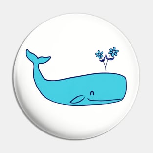 Peace Whale Blue Pin