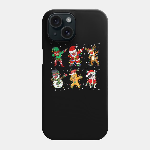 Dabbing Dab Santa Elf Frenchie French Bulldog Dog Friends Christmas Lights Phone Case by nvqdesigns