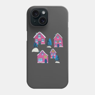 Pink House in the Winter Phone Case