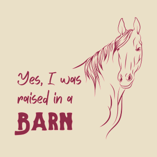 Born in a Barn Horse Girl T-Shirt