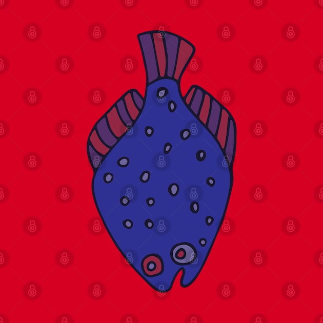 FUNNY STRANGE INTERESTING FLOUNDER FISH Purple Red from my Cabinet of Curiosities - UnBlink Studio by Jackie Tahara by UnBlink Studio by Jackie Tahara