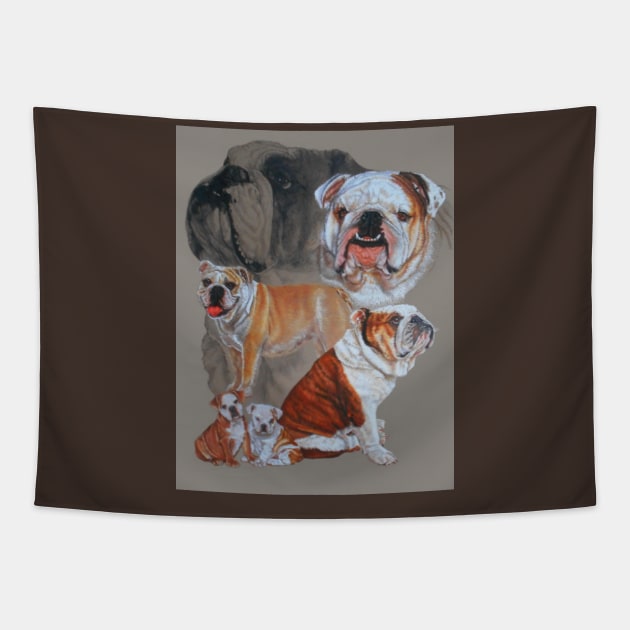 English Bulldog Medley Tapestry by BarbBarcikKeith