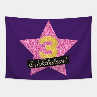 3rd Birthday Gifts Women Fabulous - Pink Gold Tapestry