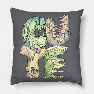 Dramabite Cute Typography Text Character Statement Undead Apocalypse Pillow