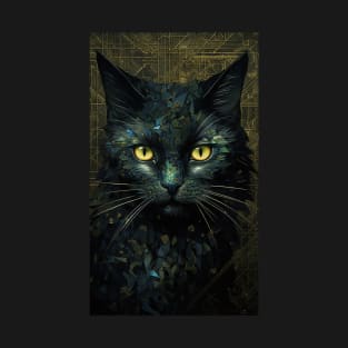 Black Cat with Green Eyes T-Shirt