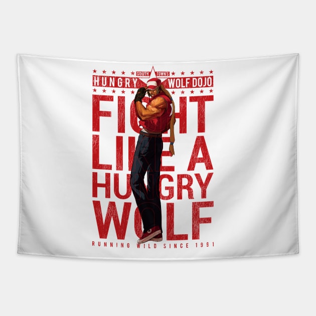 Hungry Wolf Dojo Gym Tapestry by RevLevel