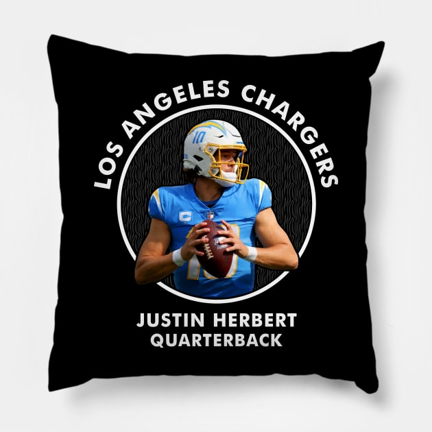 JUSTIN HERBERT - QB - LOS ANGELES CHARGERS Pillow by Mudahan Muncul 2022