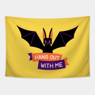 Cute Halloween Bat - Hang out with me! Tapestry