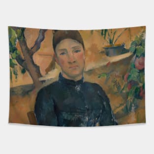 Madame Cezanne (Hortense Fiquet, 1850-1922) in the Conservatory by Paul Cezanne Tapestry