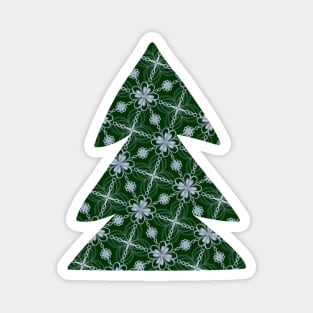 Silvery Christmassy Dot Art Pattern Magnet