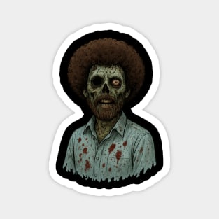 🎨 Zombie Bob Ross – Happy Little Nightmares! 🧟‍♂️ Magnet
