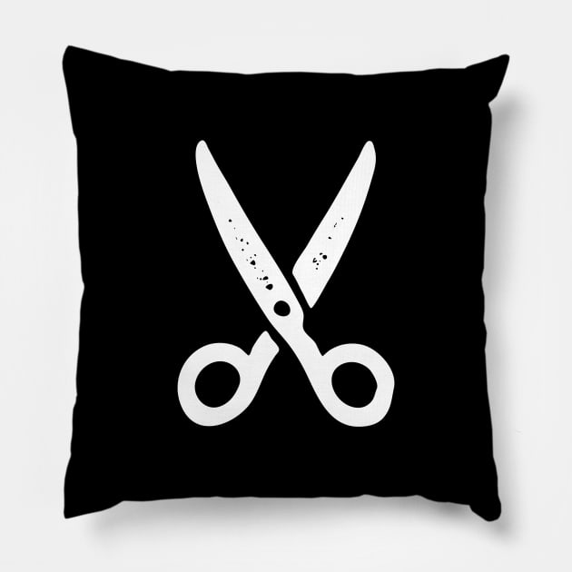 Scissors Icon Pillow by tommartinart