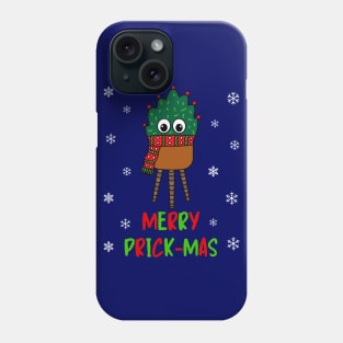 Merry Prick Mas - Christmas Cactus With Scarf Phone Case