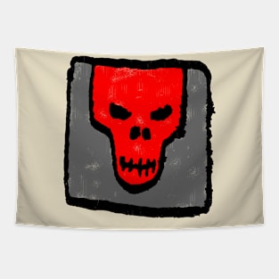 Minimal Ink Skull Stamp Tapestry