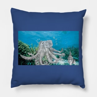 Octopus on the Seabed Pillow