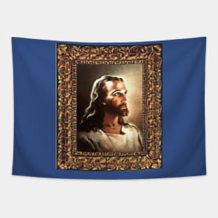 WARNER SALLMAN'S JESUS FRAMED IN GOLD Tapestry