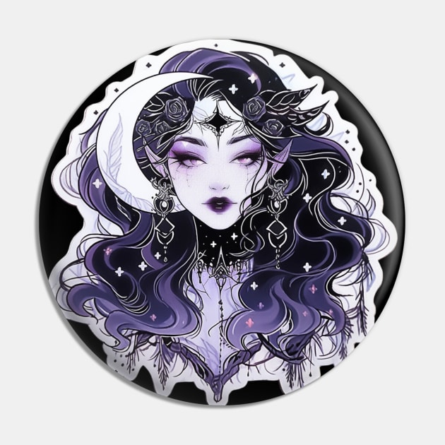 Pastel Goth Moon Goddess Pin by DarkSideRunners