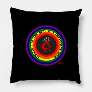 Rainbow Pride Kokopelli Dancer Pillow