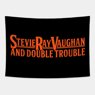 SRV Stevie Ray Vaughn & Double Trouble Vintage Rock Logo Tapestry