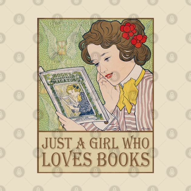 Just A Girl Who Loves Books, Vintage Style by Dashu