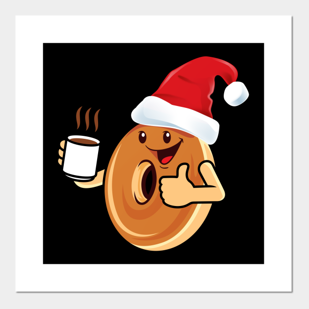 Santa Claus Donat Coffee funny cartoon drawing - Coffee Donut Santa - Posters and Art Prints | TeePublic Santa Claus Donat Coffee funny cartoon drawing - Coffee Donut Santa - Posters and Art Prints | TeePublic